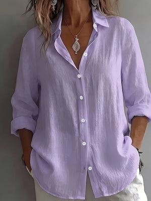 Women's Linen Long Sleeve Loose Fit Shirt