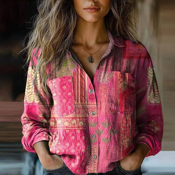 Relaxed Fit Bandana Print Button-Down Shirt
