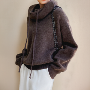 Women's Relaxed Hooded Knit Sweater