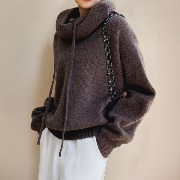 Women's Relaxed Hooded Knit Sweater