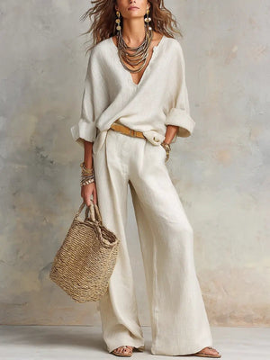 Women’s 2-Piece Linen-Style Set