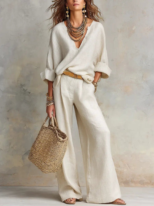 Women’s 2-Piece Linen-Style Set