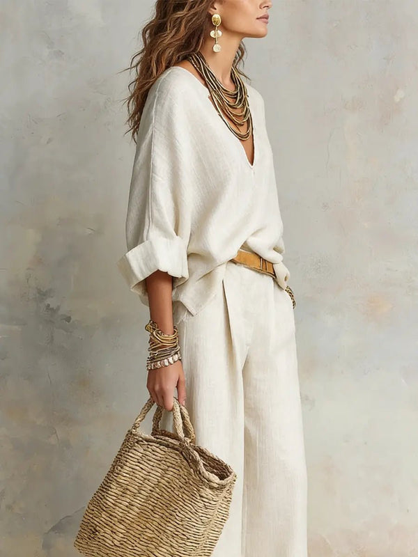 Women’s 2-Piece Linen-Style Set