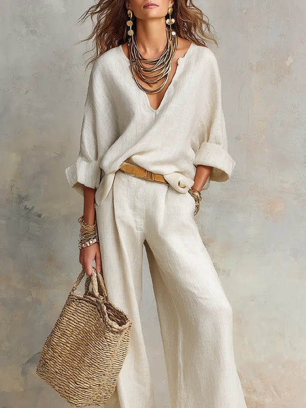 Women’s 2-Piece Linen-Style Set