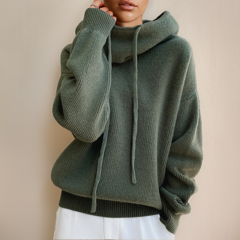Women's Relaxed Hooded Knit Sweater