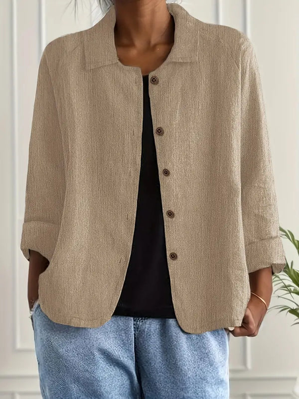 Women's Casual Button-Front Collared Blouse