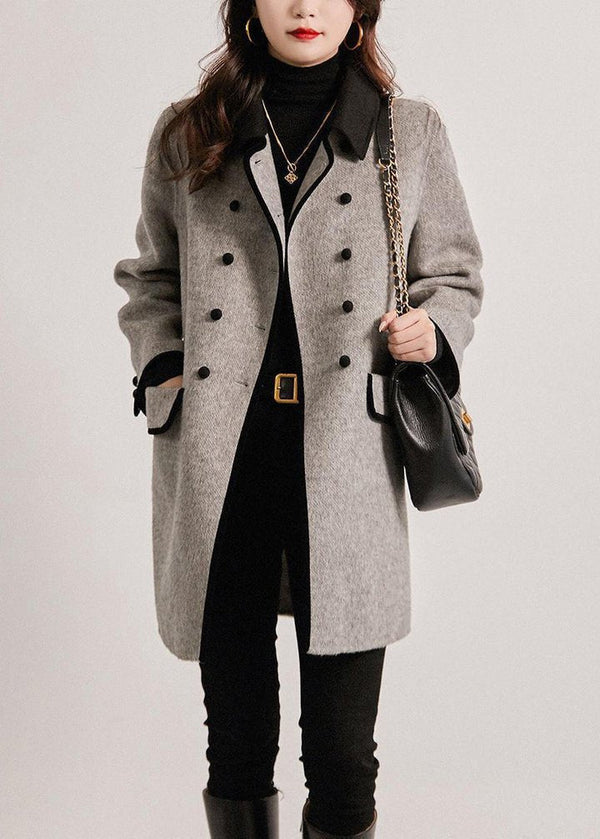 Abrigo elegante clásico cruzado para mujer