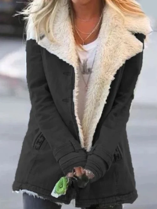 Cozy Sherpa-Lined Jacket Winter Coat for Women