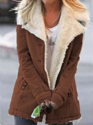 Cozy Sherpa-Lined Jacket Winter Coat for Women