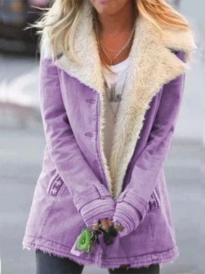 Cozy Sherpa-Lined Jacket Winter Coat for Women