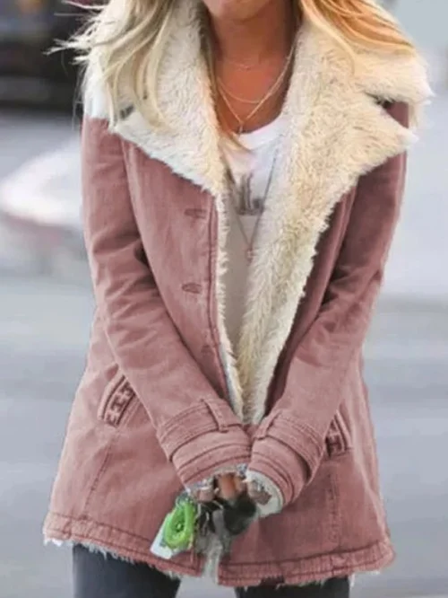 Cozy Sherpa-Lined Jacket Winter Coat for Women