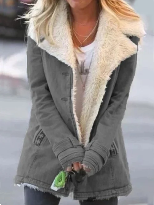 Cozy Sherpa-Lined Jacket Winter Coat for Women