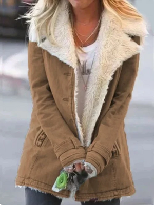 Cozy Sherpa-Lined Jacket Winter Coat for Women