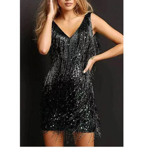 Stylish Fringe Party Dress Mini
