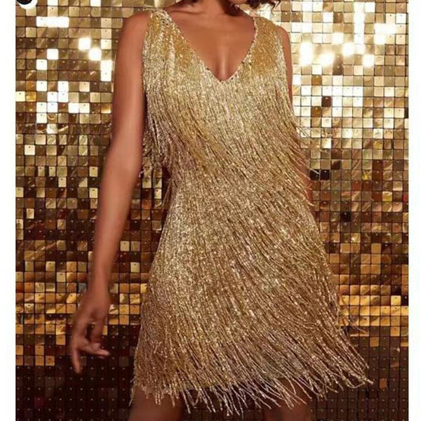 Stylish Fringe Party Dress Mini