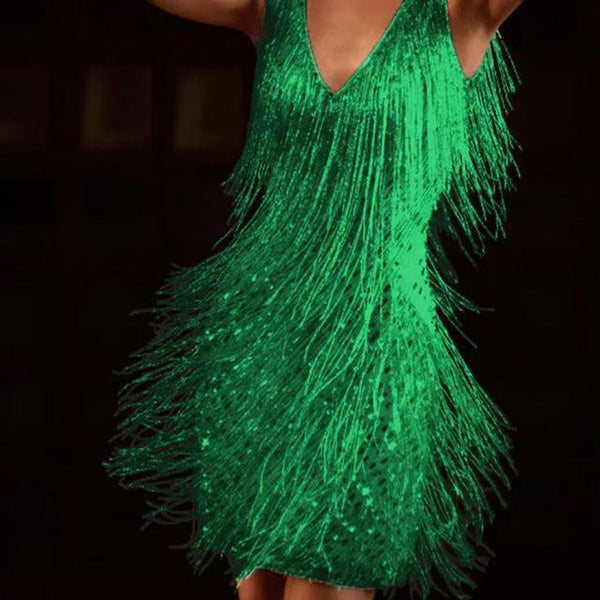 Stylish Fringe Party Dress Mini