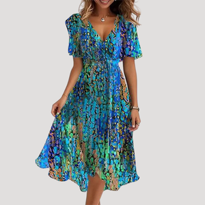 Women's Floral Wrap Midi Dress