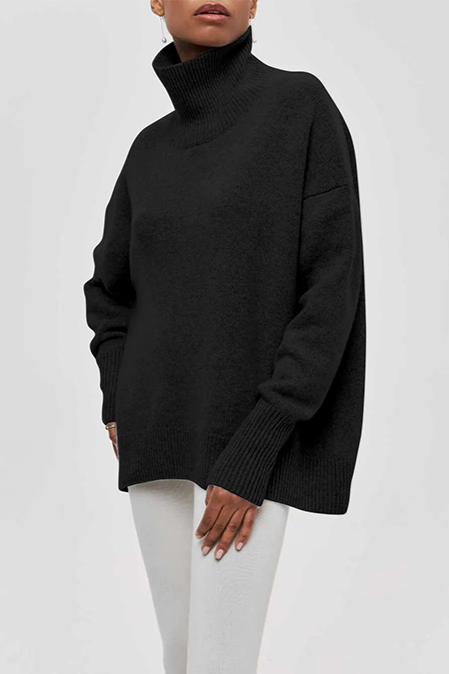 Suéter de cuello alto oversize y cómodo