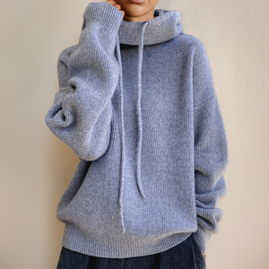 Women’s Oversized Funnel Neck Knit Hoodie