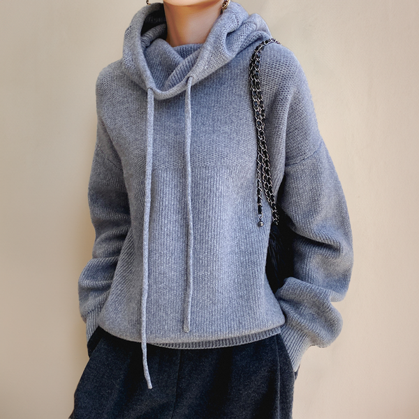 Women’s Oversized Funnel Neck Knit Hoodie