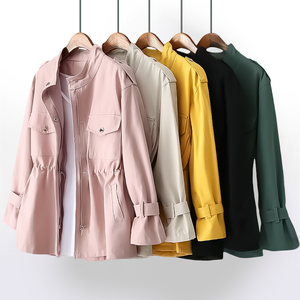 Blazer casual para mujer con estilo utilitario y cintura ajustable con cordón
