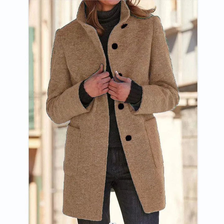 Stylish Mid-Length Women’s Winter Coat