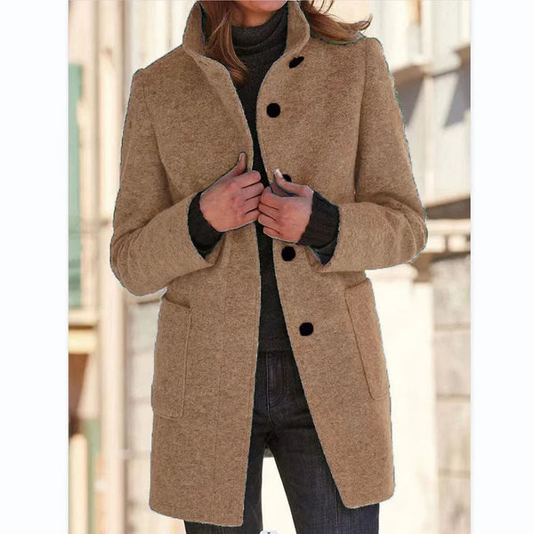 Stylish Mid-Length Women’s Winter Coat