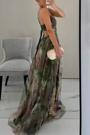 Chic Women's Maxi Dress with Textured Layers