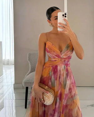 Chic Women's Maxi Dress with Textured Layers