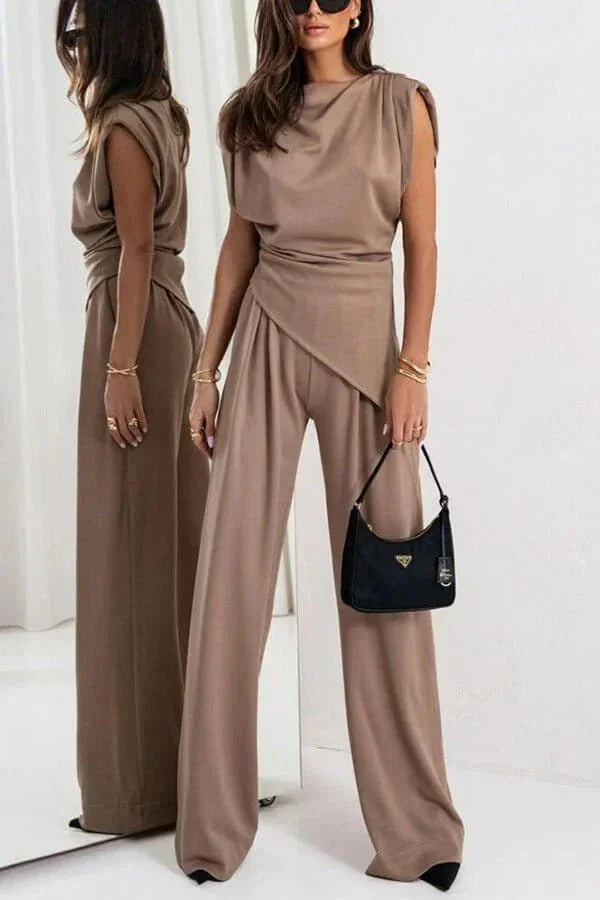 Women’s Elegant 2 Piece Wide Leg Pants Set