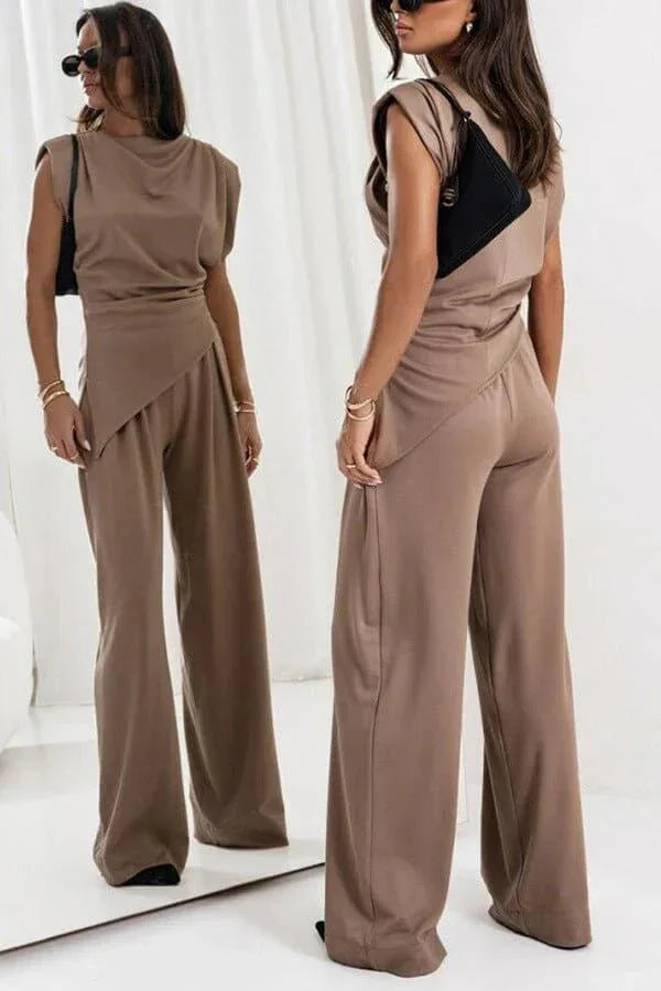 Women’s Elegant 2 Piece Wide Leg Pants Set