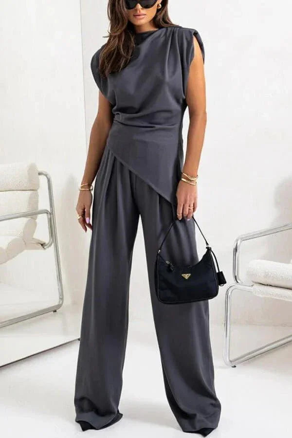 Women’s Elegant 2 Piece Wide Leg Pants Set