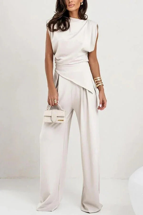 Women’s Elegant 2 Piece Wide Leg Pants Set