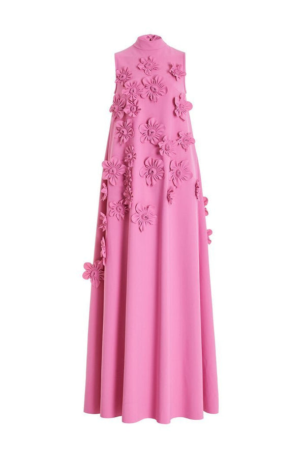 Women's Floral Appliqué Sleeveless Maxi Dress