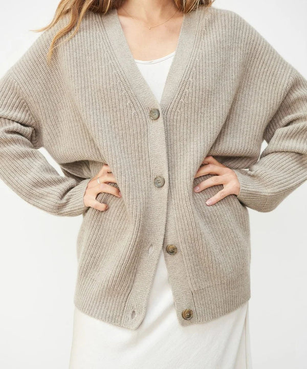 Women’s Chunky Knit Cardigan Oversized Button-Up