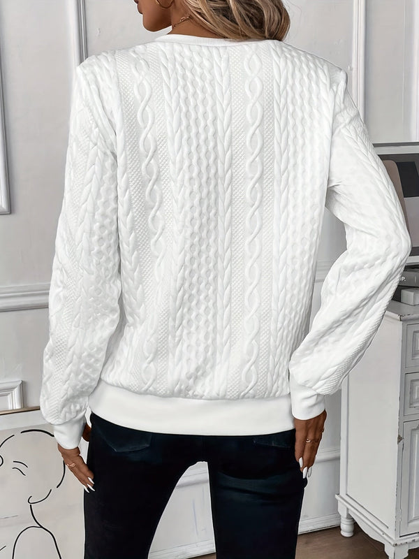 Women’s Cable Knit Quarter-Zip Pullover