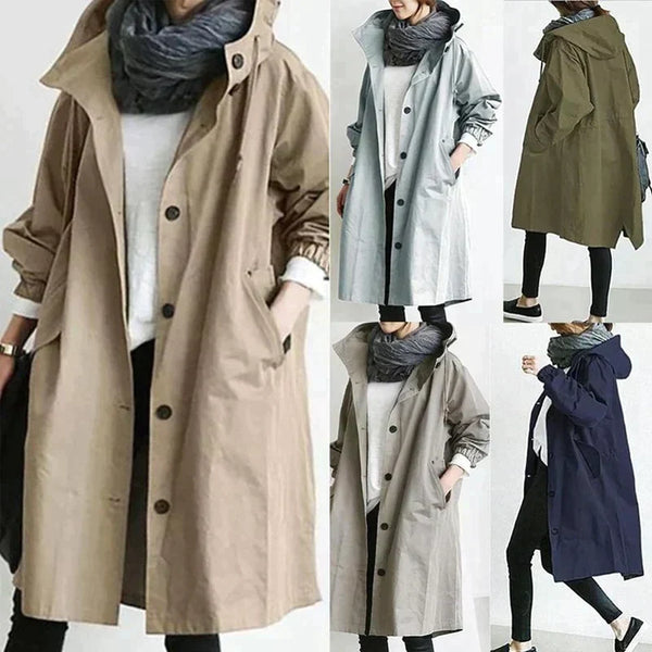 Women's Hooded Oversized Trench Coat