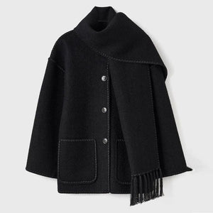 Women's Fringe Trim Open Front Coat