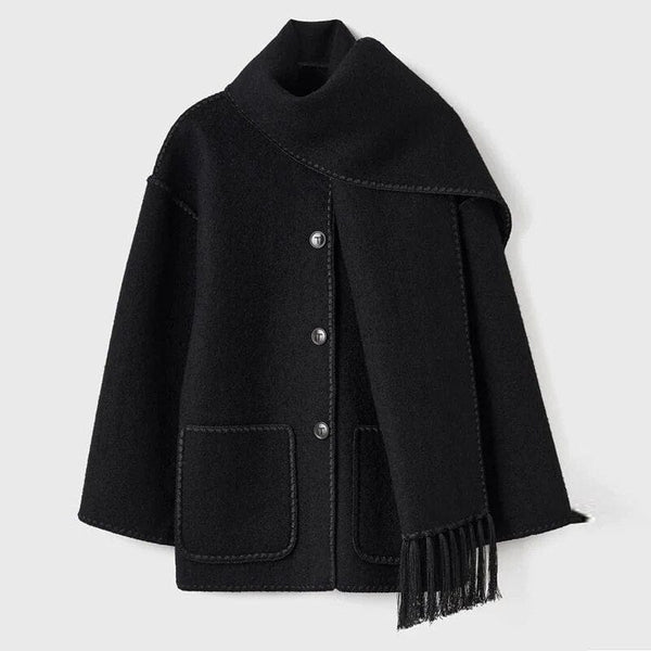 Women's Fringe Trim Open Front Coat