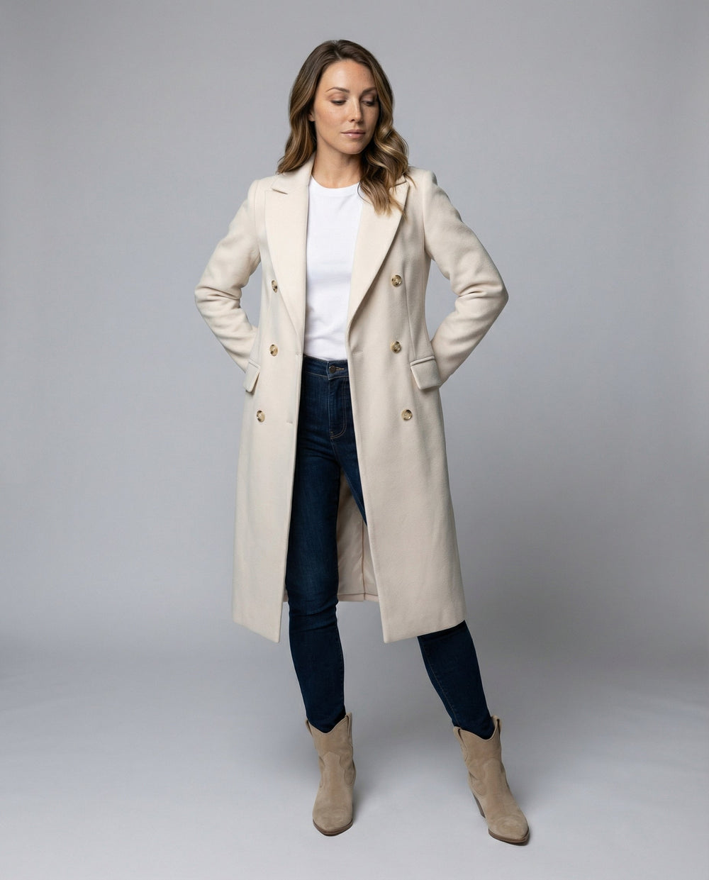 Chaqueta de invierno cruzada para mujer