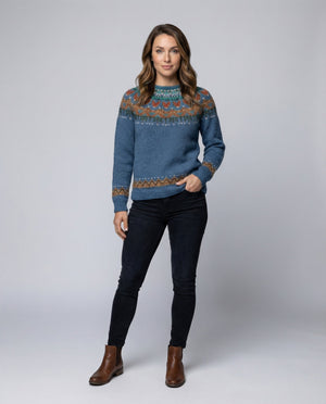 Suéter de punto nórdico Fair Isle para mujer