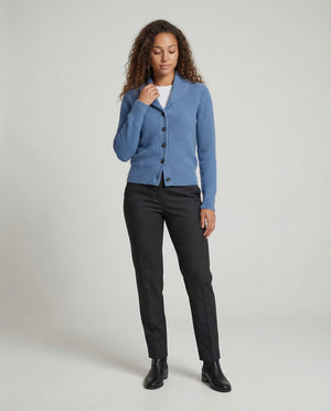Women's Knit Cardigan with Lapel Collar