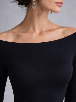 Women's Off-Shoulder Fitted Maxi Dress Evening Gown