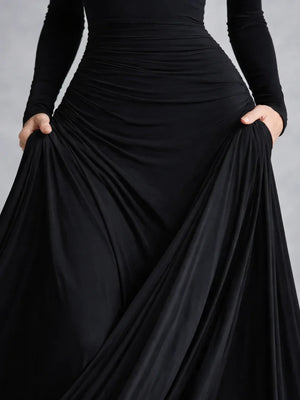 Women's Off-Shoulder Fitted Maxi Dress Evening Gown