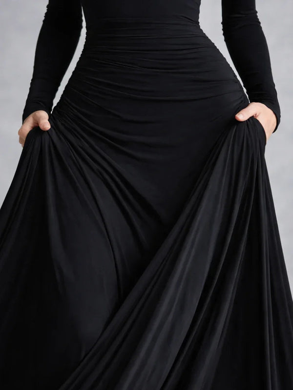 Women's Off-Shoulder Fitted Maxi Dress Evening Gown