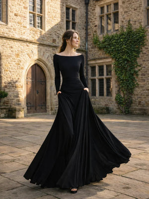 Women's Off-Shoulder Fitted Maxi Dress Evening Gown