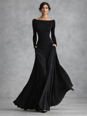 Women's Off-Shoulder Fitted Maxi Dress Evening Gown