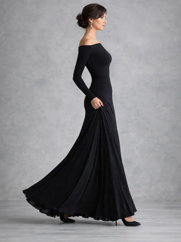 Women's Off-Shoulder Fitted Maxi Dress Evening Gown