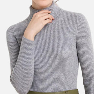 Slim Fit Long Sleeve Ribbed Turtleneck Sweater