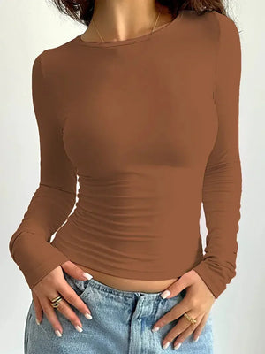 Women’s Fitted Long Sleeve Crew Neck Top